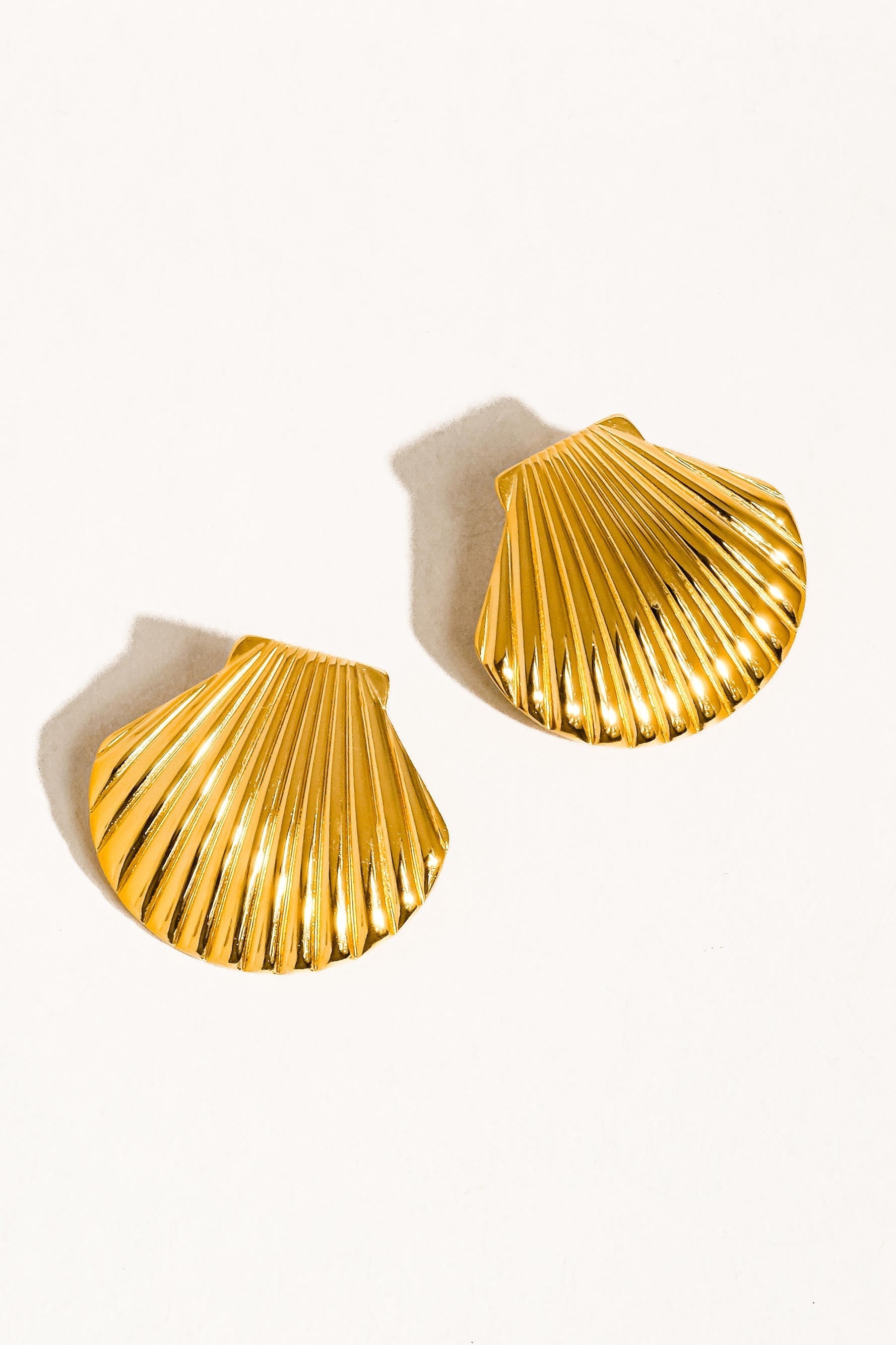 Gold Shell Stud Earrings