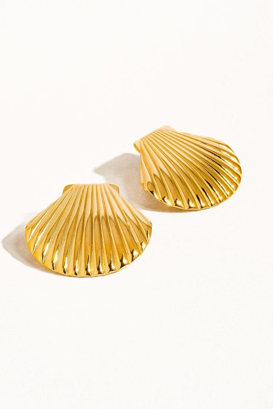 Gold Shell Stud Earrings
