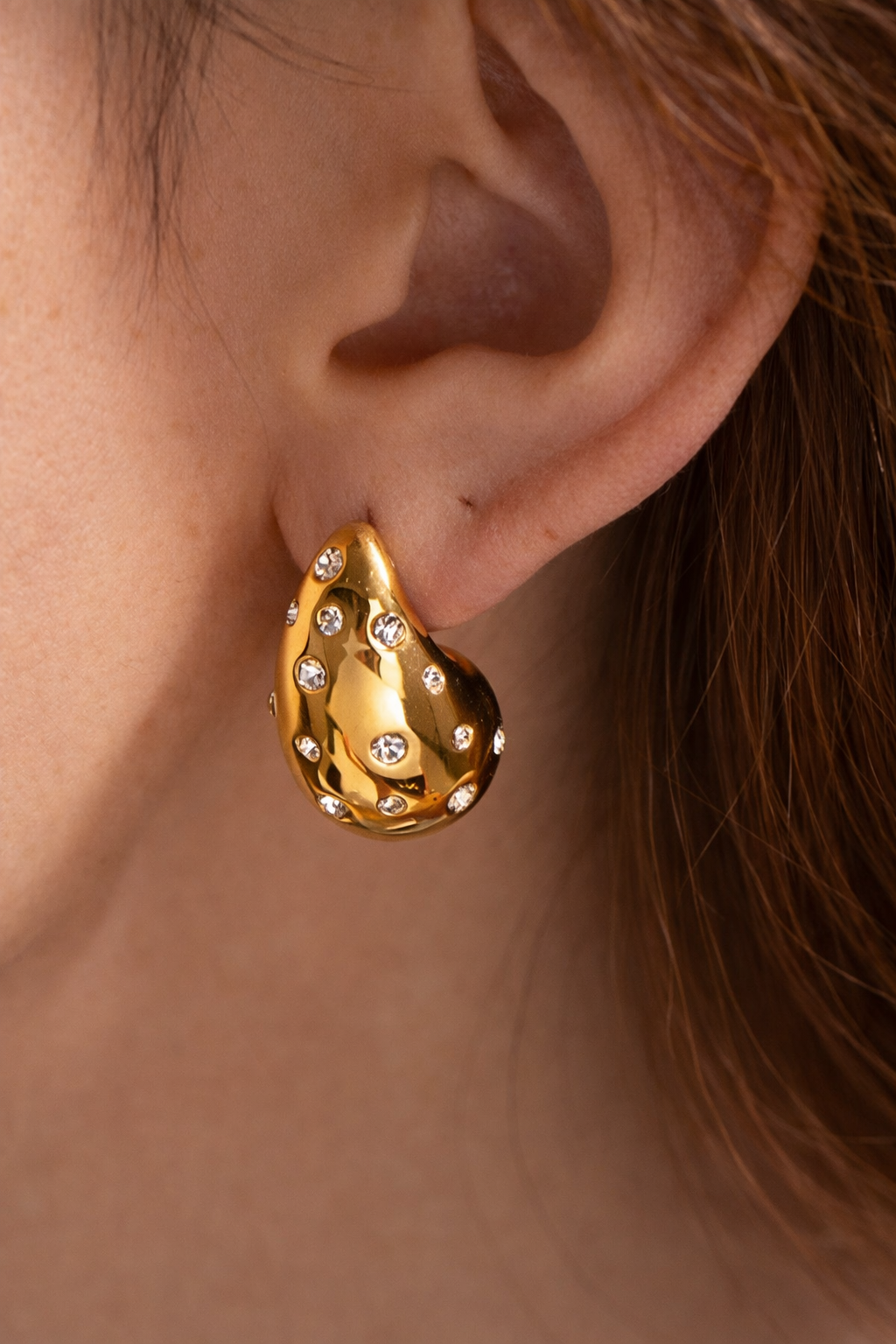Drop Earrings with Rhinestones