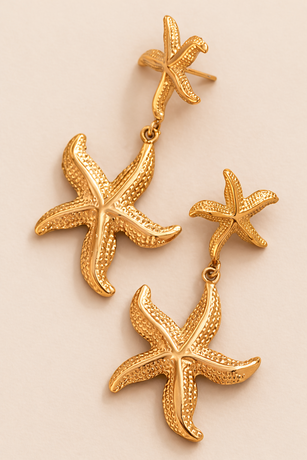 Gold Starfish Drop Earrings