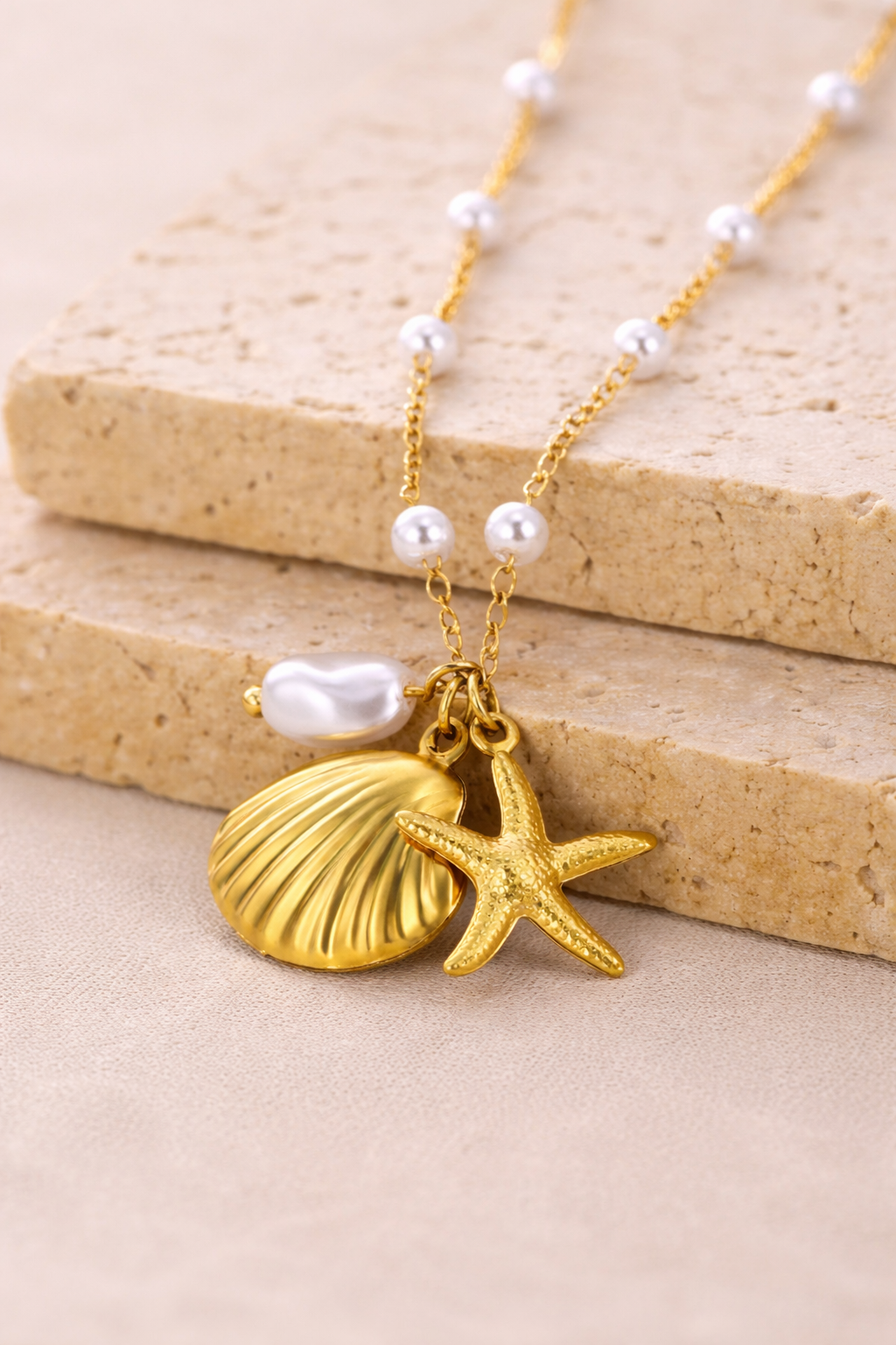 Golden Tide Charm Necklace