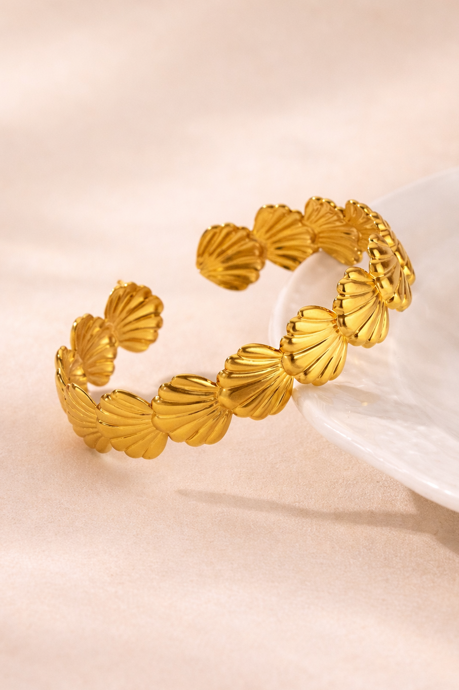 Gold Shell Cuff Bracelet