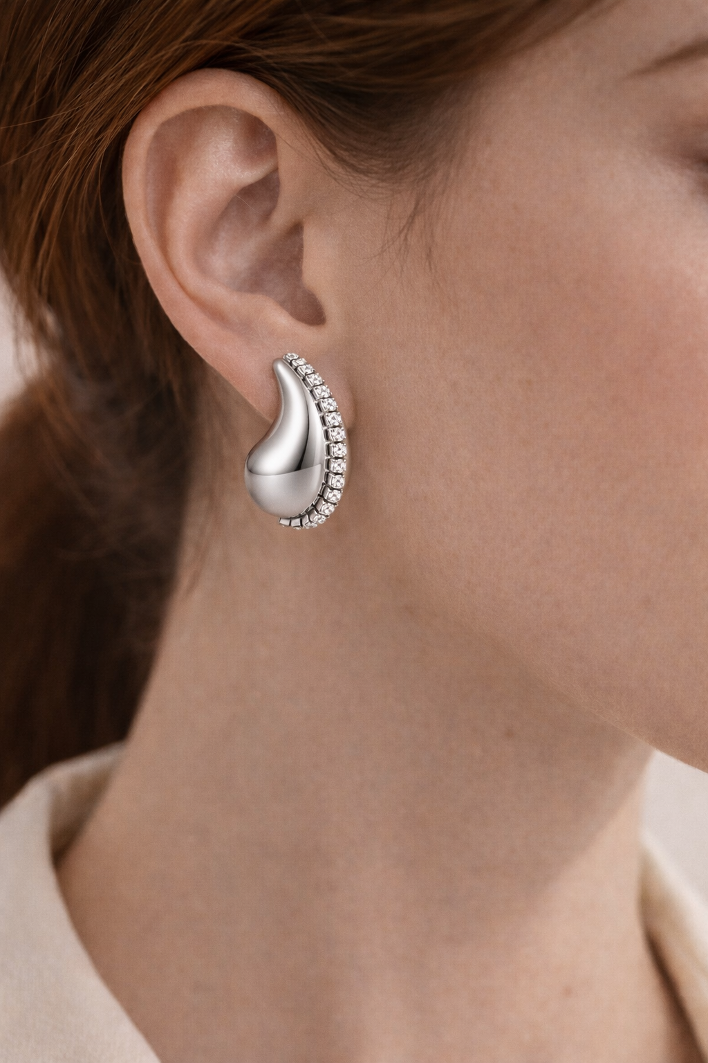 Water Drop Cubic Zirconia Earrings