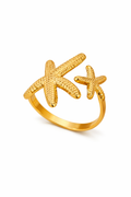 Golden Starfish Open Ring