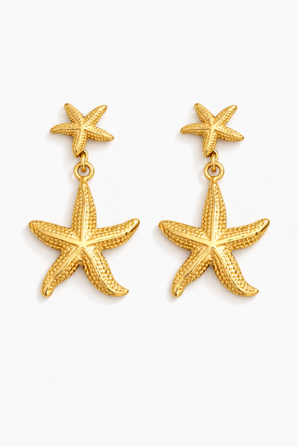 Gold Starfish Drop Earrings