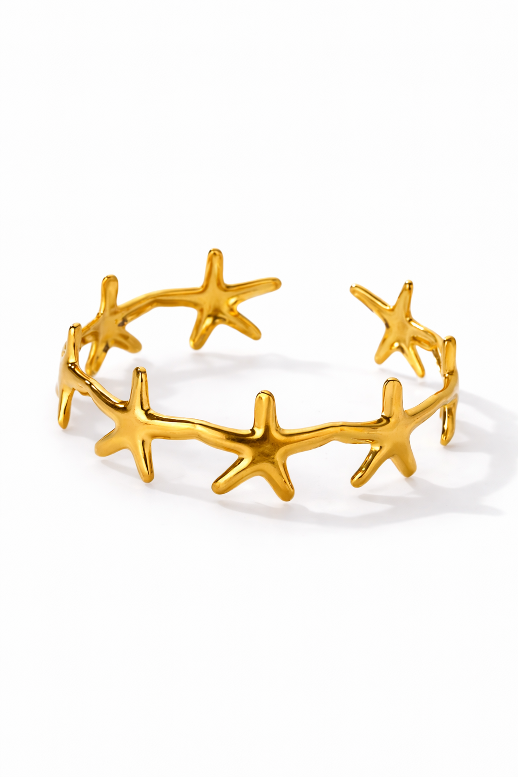 Gold Starfish Cuff Bracelet