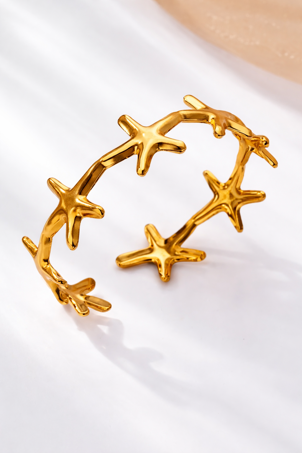 Gold Starfish Cuff Bracelet
