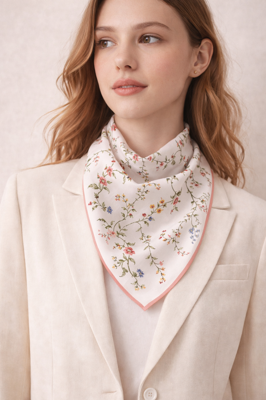 Camellia Bloom Silk Scarf