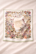 Soleil Silk Scarf – Floral Sun Botanical Square