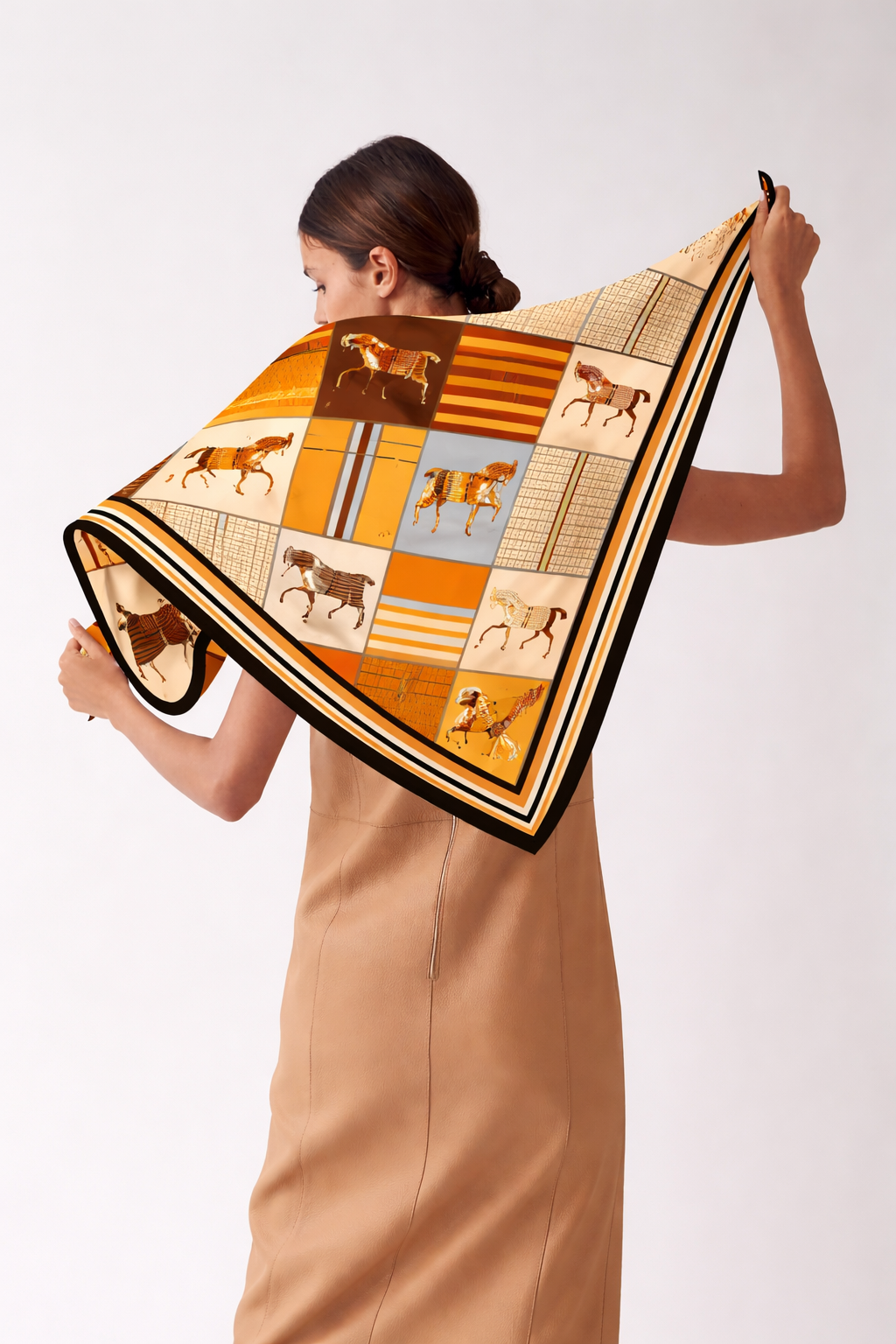 Equestrian Print Silk Scarf